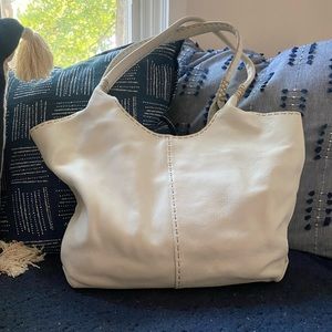 Frye White Leather Naomi Pick Stick Shoulder Bag